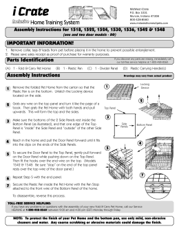 Parts Identification Assembly Instructions IMPORTANT INFORMATION!
