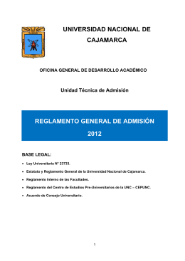 universidad nacional de cajamarca reglamento general de admisión