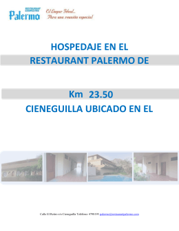 Hospedaje en el restaurant Palermo de Cieneguilla ubicado en el km
