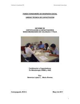informe de capacitac.. - FHIS Fondo Hondureño de Inversión Social