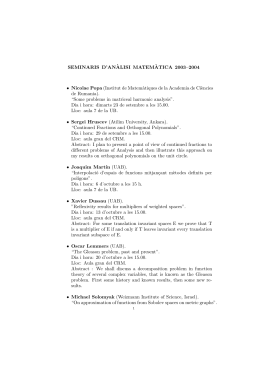 SEMINARIS D`AN`ALISI MATEM`ATICA 2003–2004 • Nicolae Popa