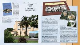 Bienvenido a la sucursal de Italia de los Testigos de Jehová
