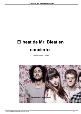 El beat de Mr. Bleat en concierto - Alianza Colombo Francesa de Cali