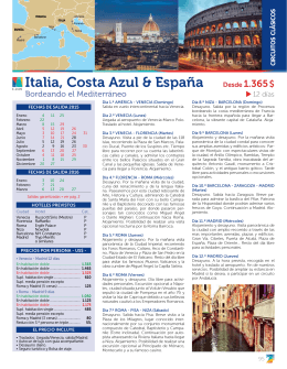 Italia, Costa Azul & España Desde 1.365$