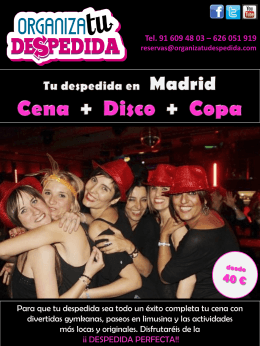Despedida de soltera con espectaculo Madrid