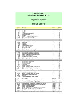 CIENCIAS AMBIENTALES CURSO 2014-15