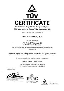 Tiiv CERTIFICATE