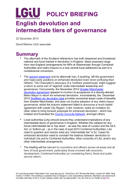 English devolution and intermediate tiers of governance