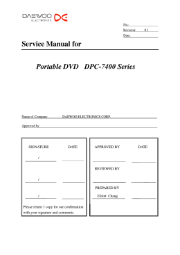 Service Manual for Portable DVD DPC