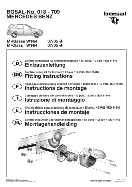 MERCEDES BENZ Einbauanleitung Fitting instructions Instructions