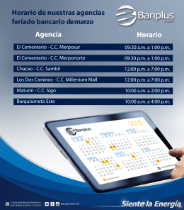 Agencia Horario Horario de nuestras agencias