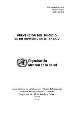 Prevención del Suicidio: un instrumento en el trabajo