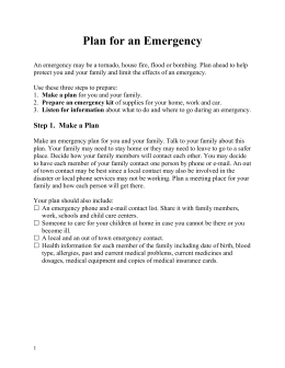 Plan for an Emergency - Health Information Translations
