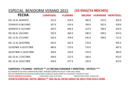 ESPECIAL BENIDORM VERANO 2015 FECHA