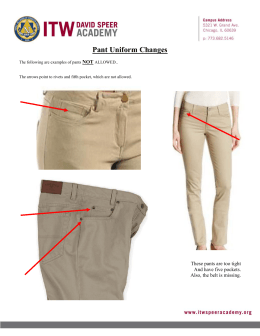 Pant Uniform Changes - ITW David Speer Academy