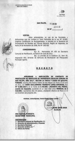 AMPLIACION CONTRATO TRANSPORTE ESCOLAR SECTOR LA