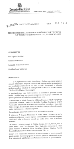 Proyecto 632-14 Declarar de interes municipal y deportivo el 7º