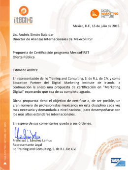 Detalles - Certificaciones 2015