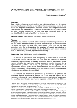 La cultura del voto en la provinica de Cartagena 1810