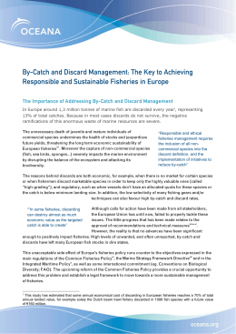 By-Catch and Discard Management: The Key to Achieving