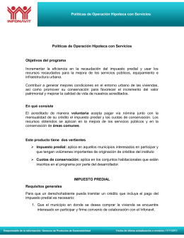 Políticas de Operación Hipoteca con Servicios Políticas