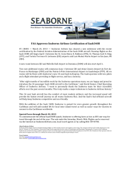 FAA Approves Seaborne Airlines Certification of Saab340B