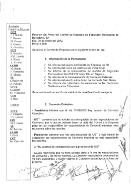 .a UGT comenta gue se solicite la prolongación de las