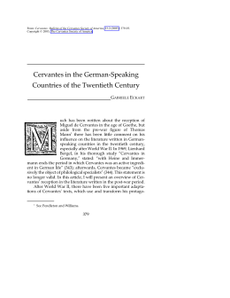 Cervantes in the German-Speaking Countries of the - H-Net