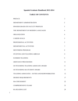 Spanish Graduate Handbook 2012