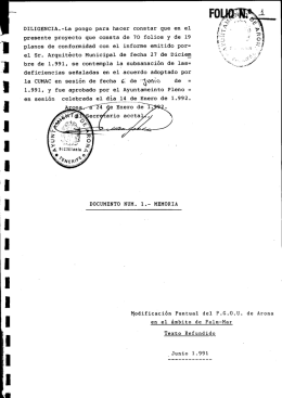 Memoria de la Modificación Puntual del PGO de Arona en el ámbito