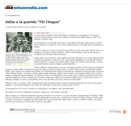 Adiós a la querida Titi Chagua0 - Trespatines y La Tremenda Corte