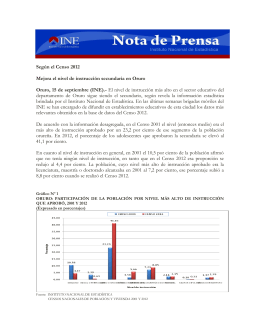 Según el Censo 2012 Mejora el nivel de instrucción secundaria en
