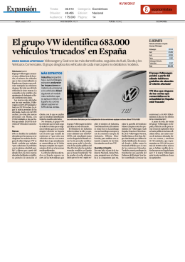 El grupo VW identifica 683.000 vehículos `trucados` en España