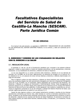 Facultativos Especialistas del Servicio de Salud de Castilla
