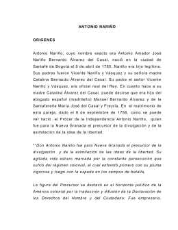 ANTONIO NARIÑO - Academia de La Historia de Cartagena de Indias