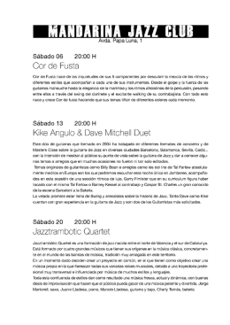 Sábado 06 20:00 H Cor de Fusta