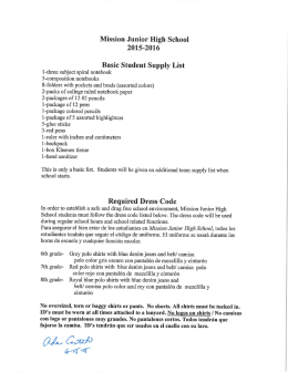 2015-2016 Basic Student Supply List