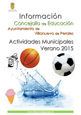 Dossier actividades verano 2015 - Ayuntamiento de Villanueva de