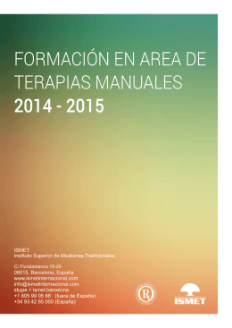 formación en area de terapias manuales 2014 - 2015