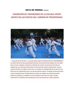 exhibición de taekwondo de la escuela sport zapico en las fiestas