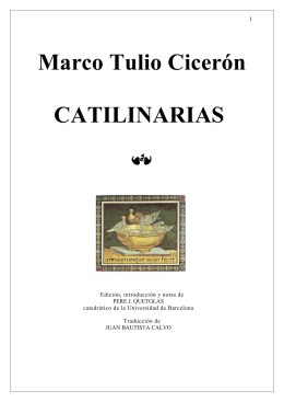 Marco Tulio Cicerón CATILINARIAS