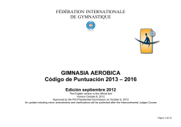 GIMNASIA AEROBICA Código de Puntuación 2013 – 2016
