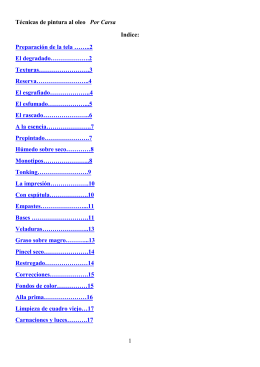 1 Técnicas de pintura al oleo Por Carsa Indice