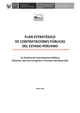 plan estratégico de contrataciones públicas del estado peruano