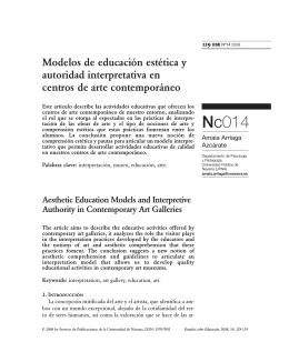 Modelos de educación estética y autoridad interpretativa en