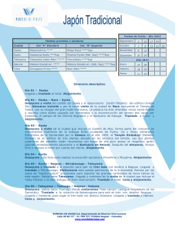 Itinerario descriptivo Día 01 – Osaka Llegada y traslado al hotel