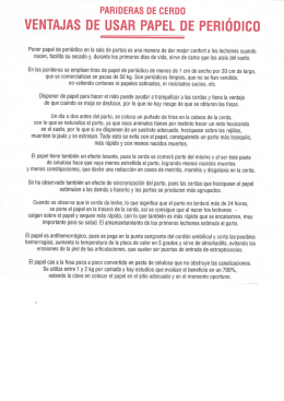 PARIDERAS DE CERDO , VENTAJAS DE USAR PAPEL DE