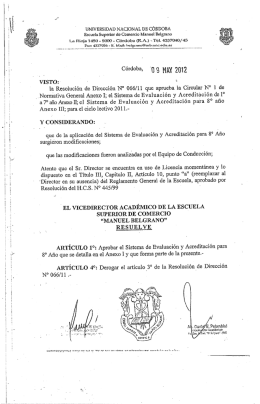 Sistema de evaluación y acreditación (8º año)