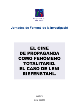 el cine de propaganda como fenómeno totalitario. el caso de leni