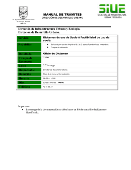 MANUAL DE TRÁMITES Dirección de Infraestructura Urbana y